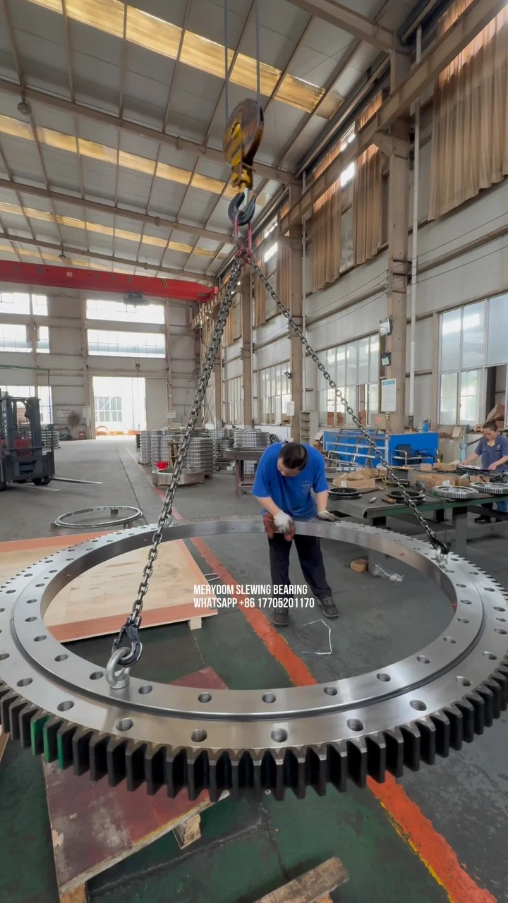 The external gear single-row raceway slewing bearing with an outer diameter of 2 meters will be shipped to…