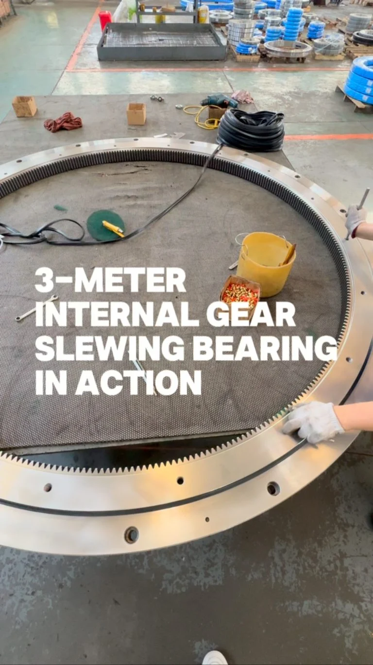 We manufactured a 3-meter diameter internal gear single-row slewing bearing for a European client. With a compact design…