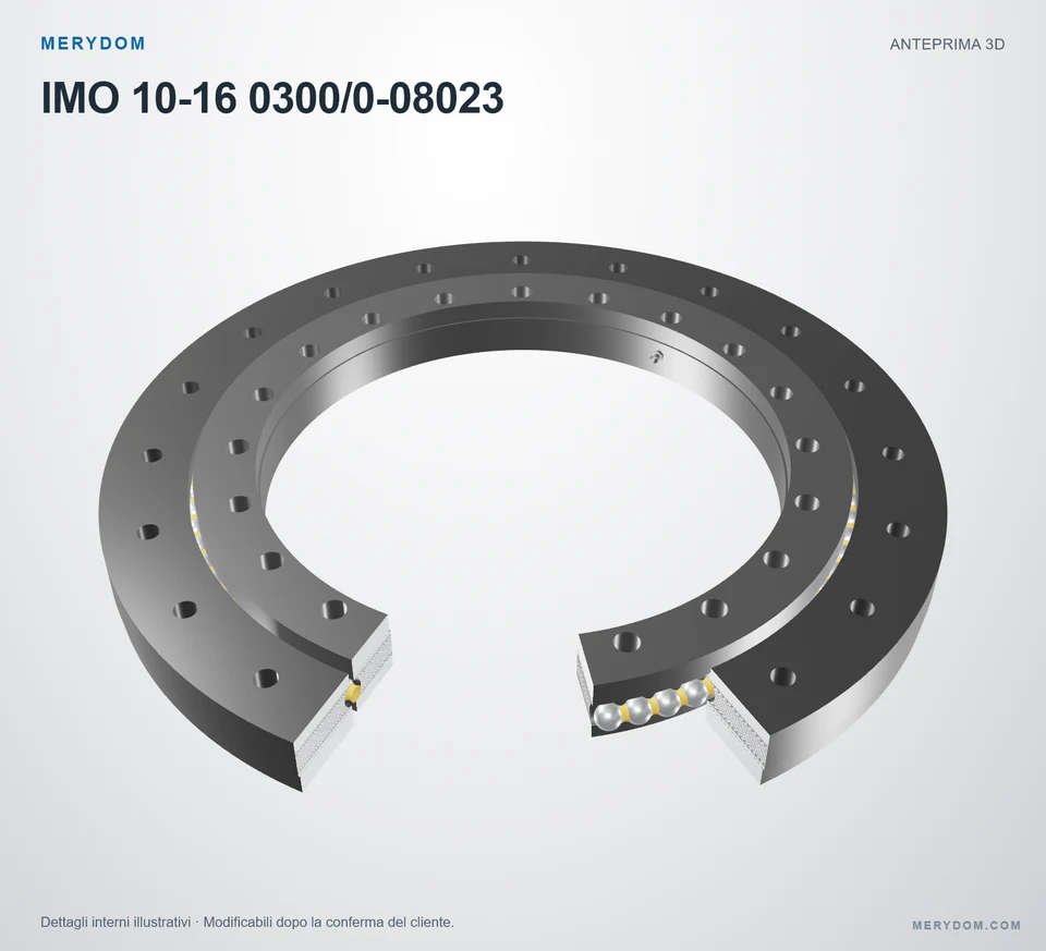 Anteprima del modello 3D del cuscinetto di rotazione sostitutivo MERYDOM per IMO 10-16 0300/0-08023.