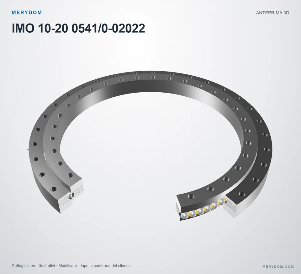 Anteprima del modello 3D del cuscinetto di rotazione sostitutivo MERYDOM per IMO 10-20 0541/0-02022.