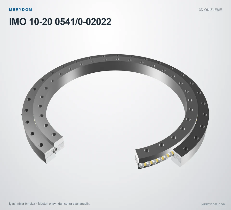 IMO 10-20 0541/0-02022 için MERYDOM muadil döner tabla rulmanının 3D model önizlemesi.