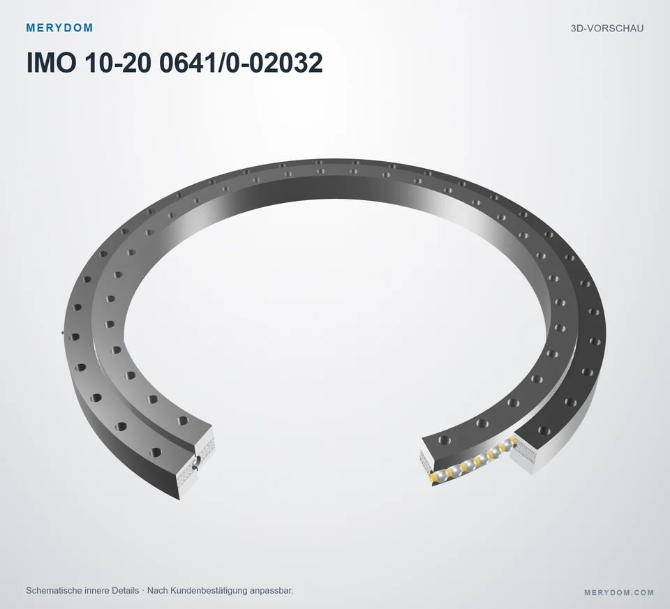 Vorschau des 3D-Modells des MERYDOM-Ersatzdrehkranzes für IMO 10-20 0641/0-02032.