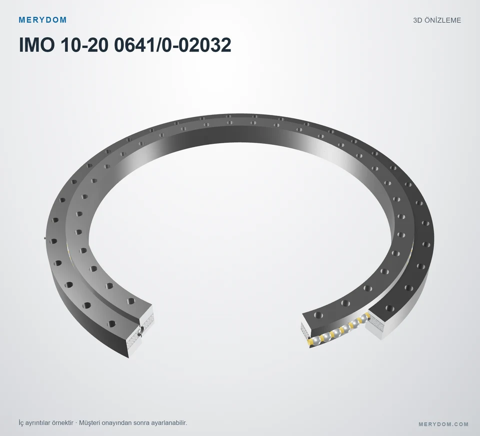 IMO 10-20 0641/0-02032 için MERYDOM muadil döner tabla rulmanının 3D model önizlemesi.