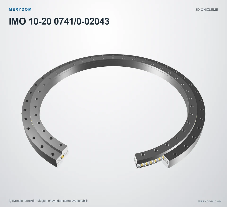 IMO 10-20 0741/0-02043 için MERYDOM muadil döner tabla rulmanının 3D model önizlemesi.