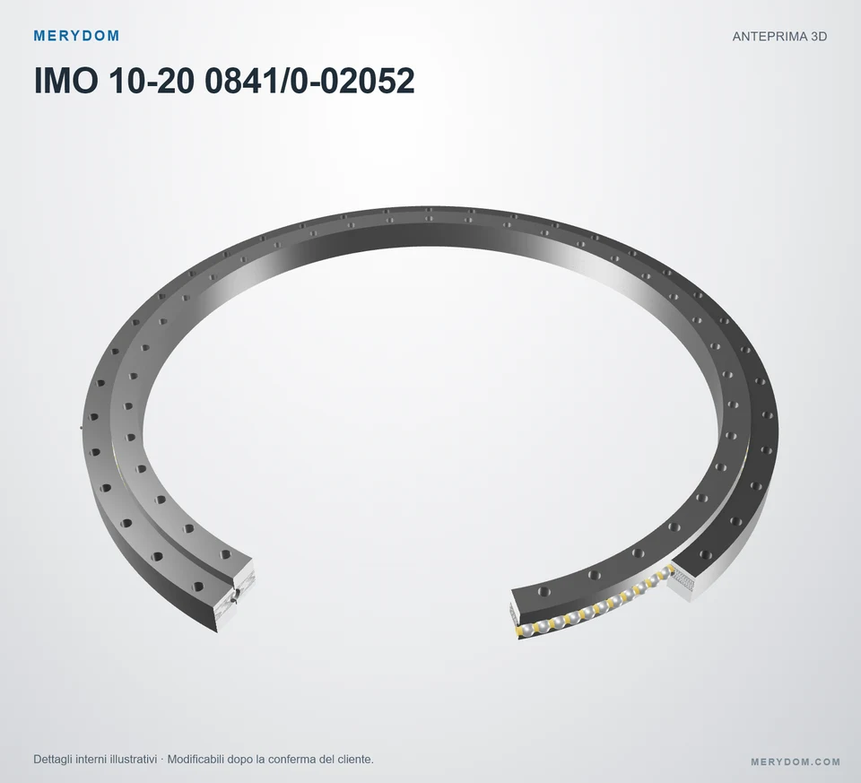 Anteprima del modello 3D del cuscinetto di rotazione sostitutivo MERYDOM per IMO 10-20 0841/0-02052.