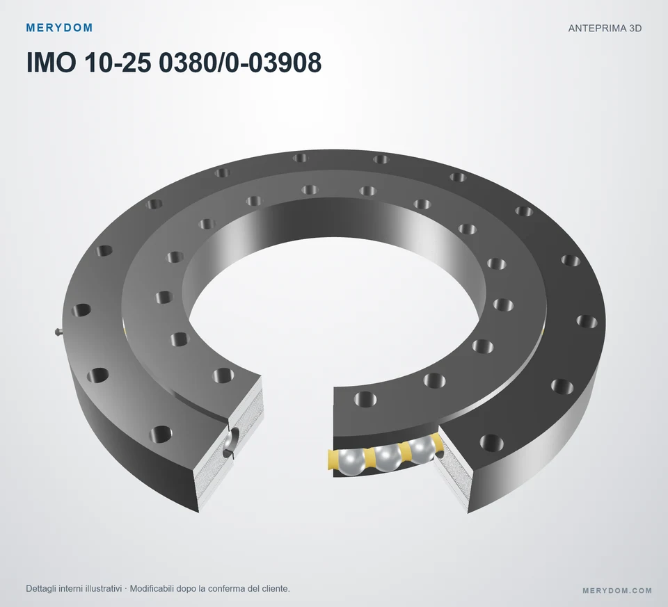 Anteprima del modello 3D del cuscinetto di rotazione sostitutivo MERYDOM per IMO 10-25 0380/0-03908.
