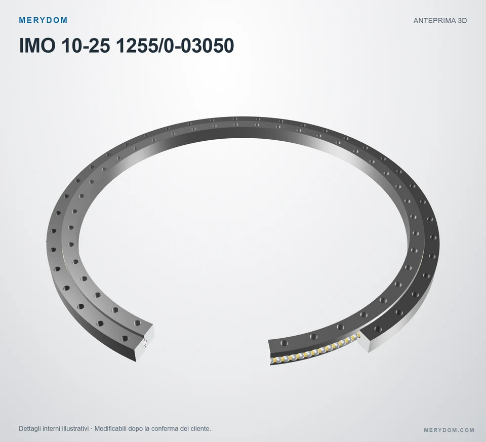 Anteprima del modello 3D del cuscinetto di rotazione sostitutivo MERYDOM per IMO 10-25 1255/0-03050.
