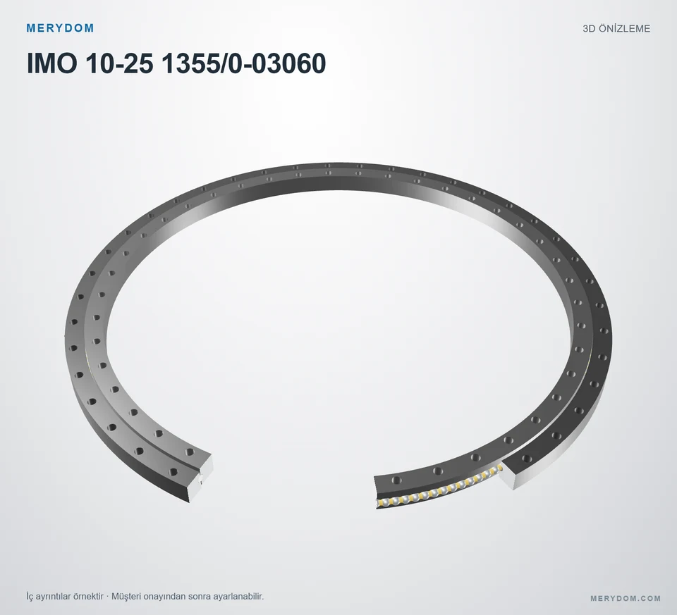IMO 10-25 1355/0-03060 için MERYDOM muadil döner tabla rulmanının 3D model önizlemesi.
