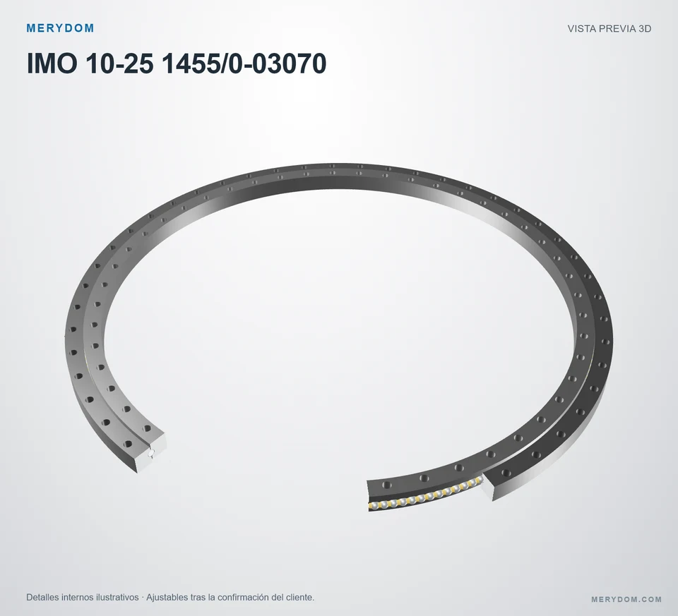 Vista previa del modelo 3D de la corona de giro de sustitución MERYDOM para IMO 10-25 1455/0-03070.