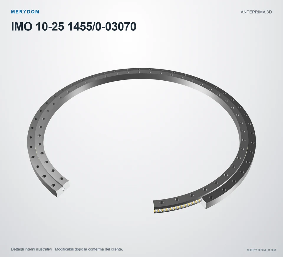 Anteprima del modello 3D del cuscinetto di rotazione sostitutivo MERYDOM per IMO 10-25 1455/0-03070.