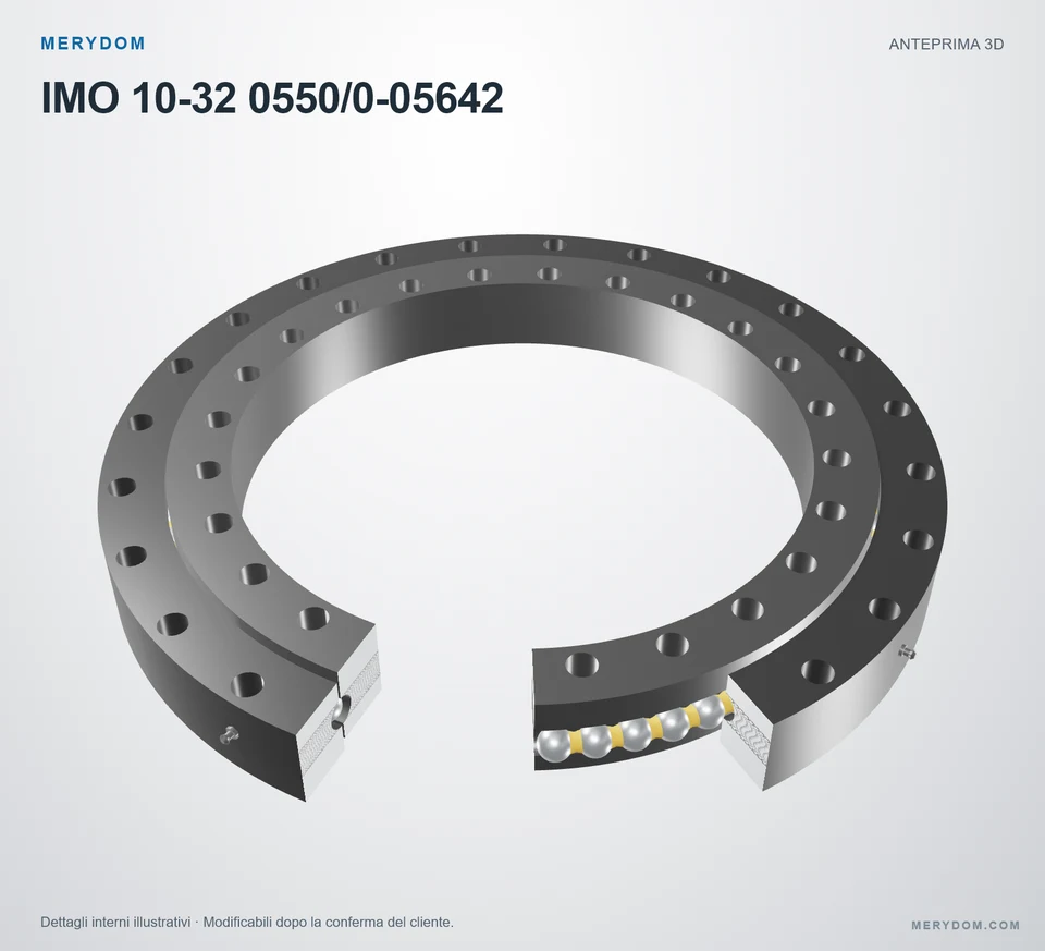 Anteprima del modello 3D del cuscinetto di rotazione sostitutivo MERYDOM per IMO 10-32 0550/0-05642.