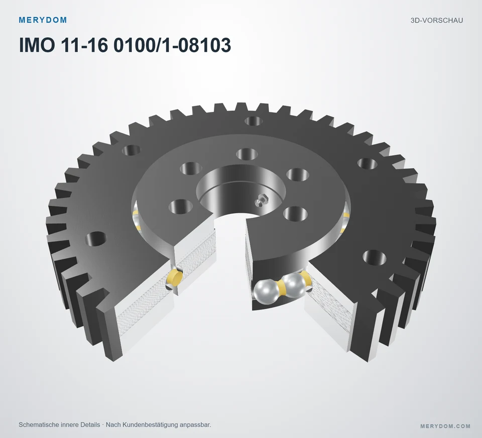 Vorschau des 3D-Modells des MERYDOM-Ersatzdrehkranzes für IMO 11-16 0100/1-08103.