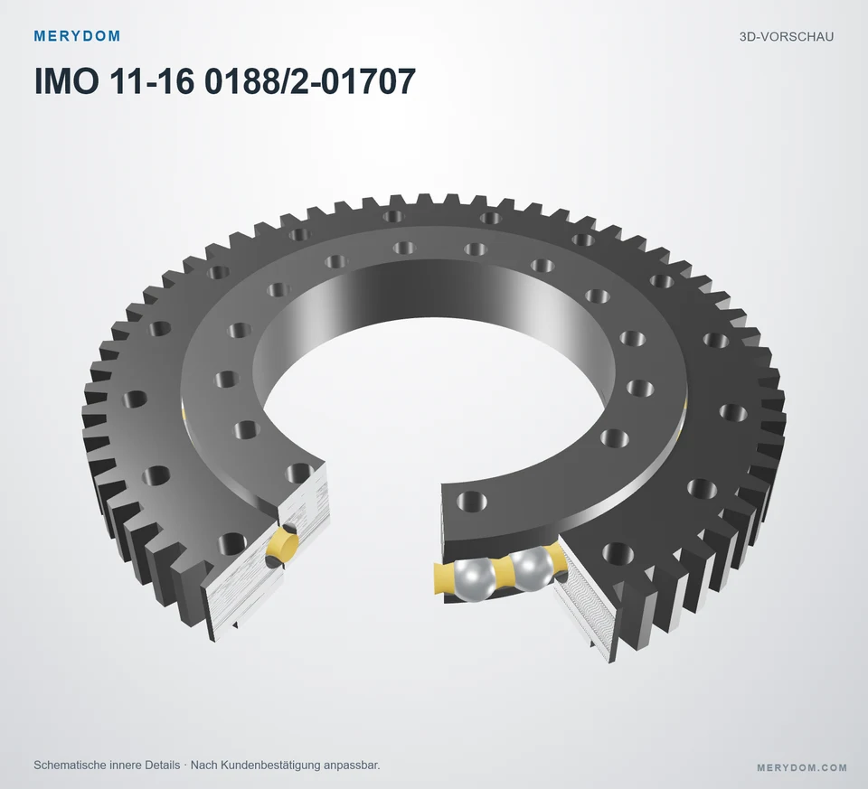 Vorschau des 3D-Modells des MERYDOM-Ersatzdrehkranzes für IMO 11-16 0188/2-01707.