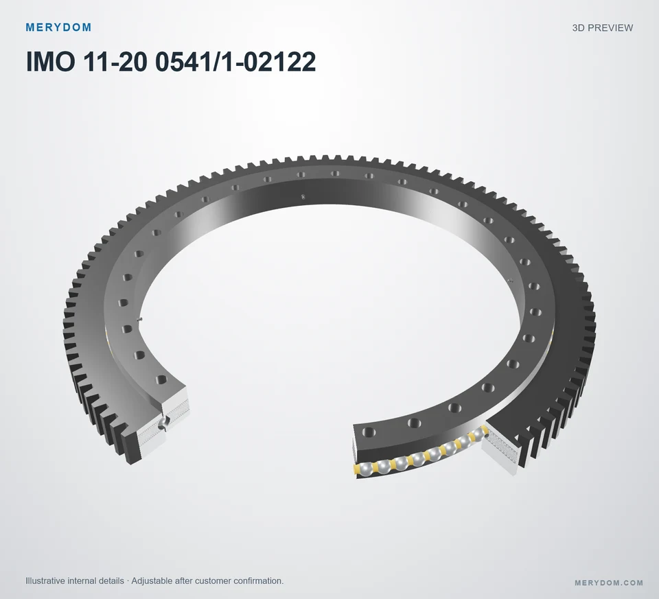 3D model preview of the MERYDOM replacement slewing bearing for IMO 11-20 0541/1-02122.