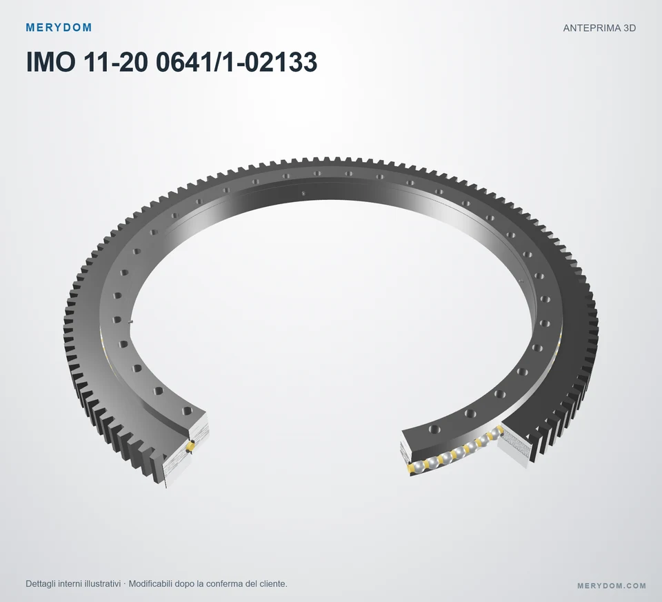 Anteprima del modello 3D del cuscinetto di rotazione sostitutivo MERYDOM per IMO 11-20 0641/1-02133.