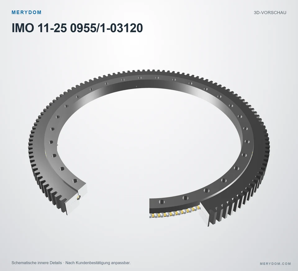 Vorschau des 3D-Modells des MERYDOM-Ersatzdrehkranzes für IMO 11-25 0955/1-03120.