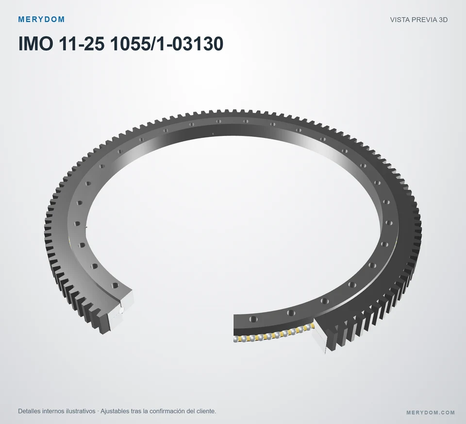 Vista previa del modelo 3D de la corona de giro de sustitución MERYDOM para IMO 11-25 1055/1-03130.