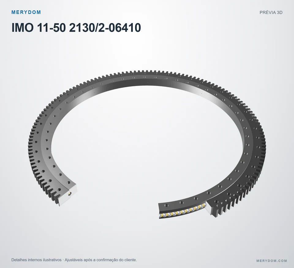 Prévia do modelo 3D do rolamento de giro de substituição MERYDOM para IMO 11-50 2130/2-06410.