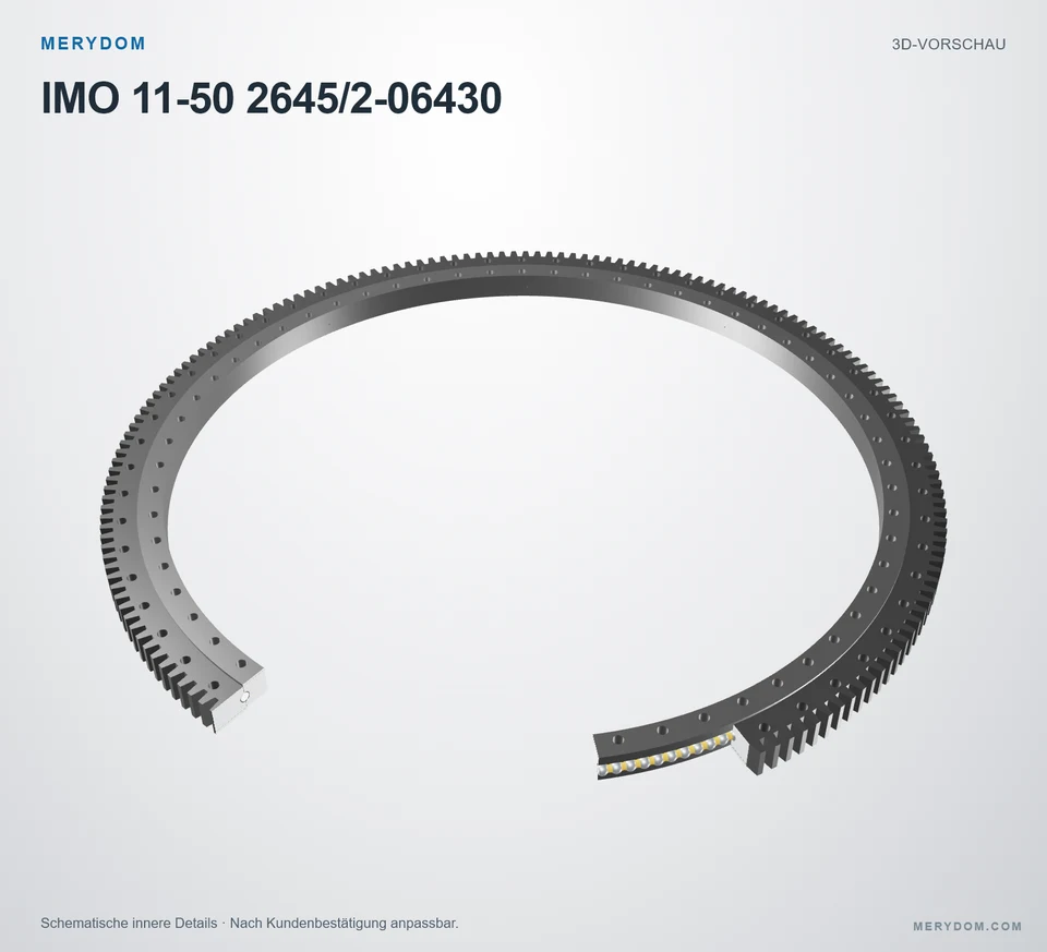 Vorschau des 3D-Modells des MERYDOM-Ersatzdrehkranzes für IMO 11-50 2645/2-06430.