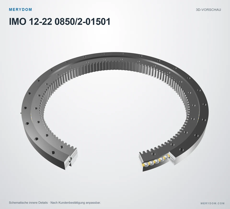 Vorschau des 3D-Modells des MERYDOM-Ersatzdrehkranzes für IMO 12-22 0850/2-01501.