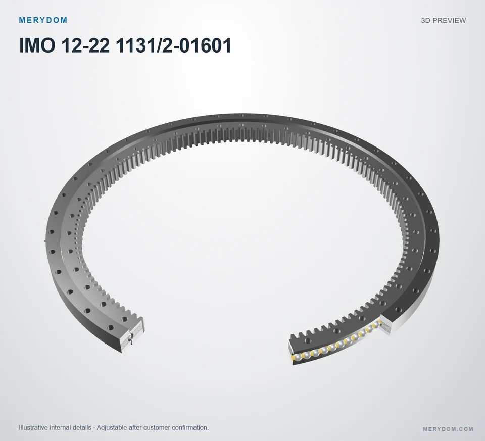3D model preview of the MERYDOM replacement slewing bearing for IMO 12-22 1131/2-01601.