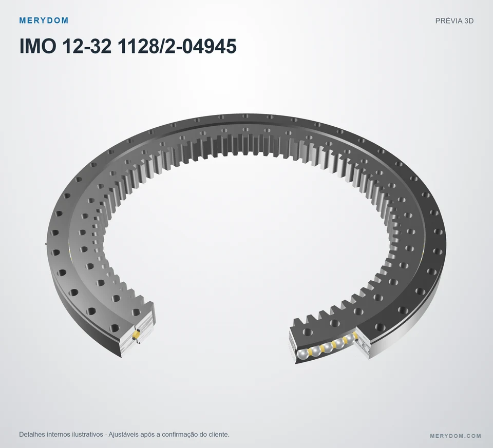 Prévia do modelo 3D do rolamento de giro de substituição MERYDOM para IMO 12-32 1128/2-04945.