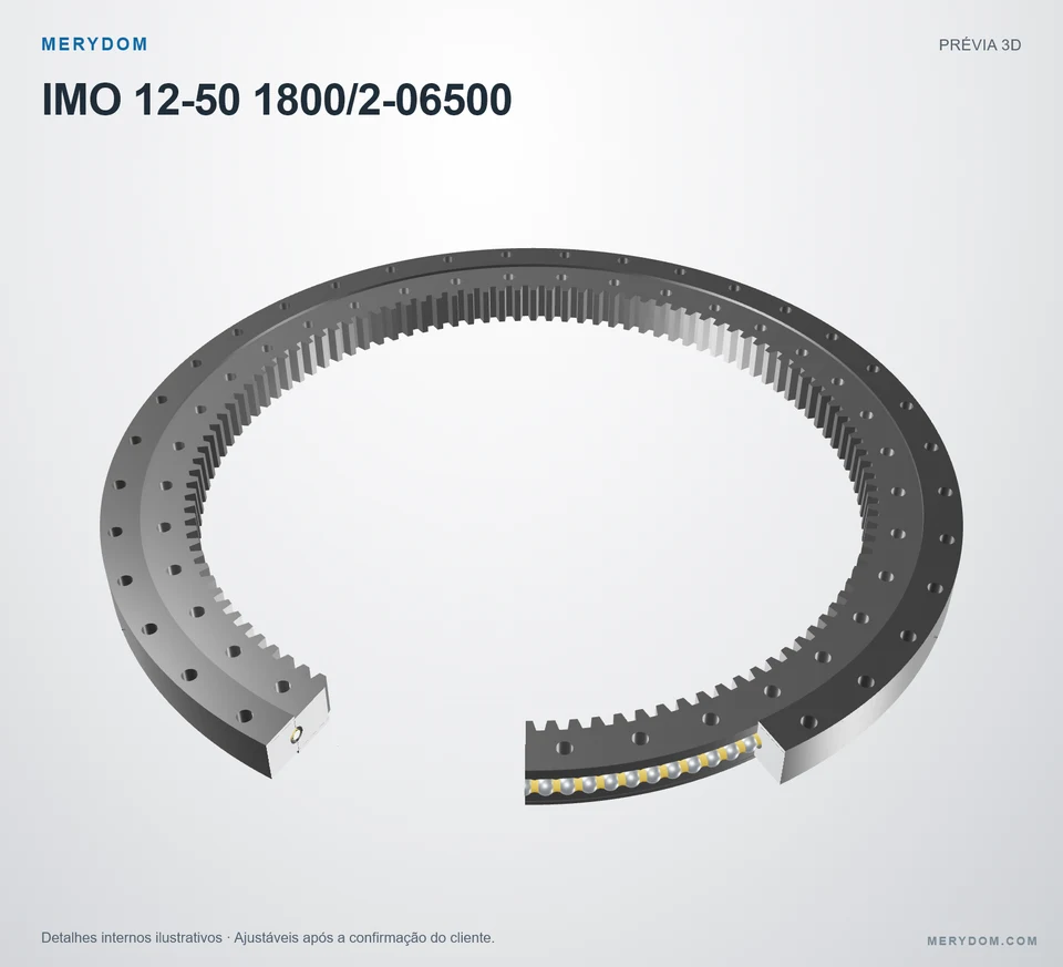 Prévia do modelo 3D do rolamento de giro de substituição MERYDOM para IMO 12-50 1800/2-06500.