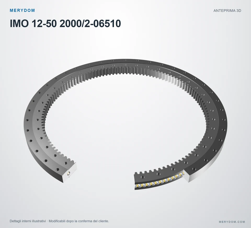 Anteprima del modello 3D del cuscinetto di rotazione sostitutivo MERYDOM per IMO 12-50 2000/2-06510.