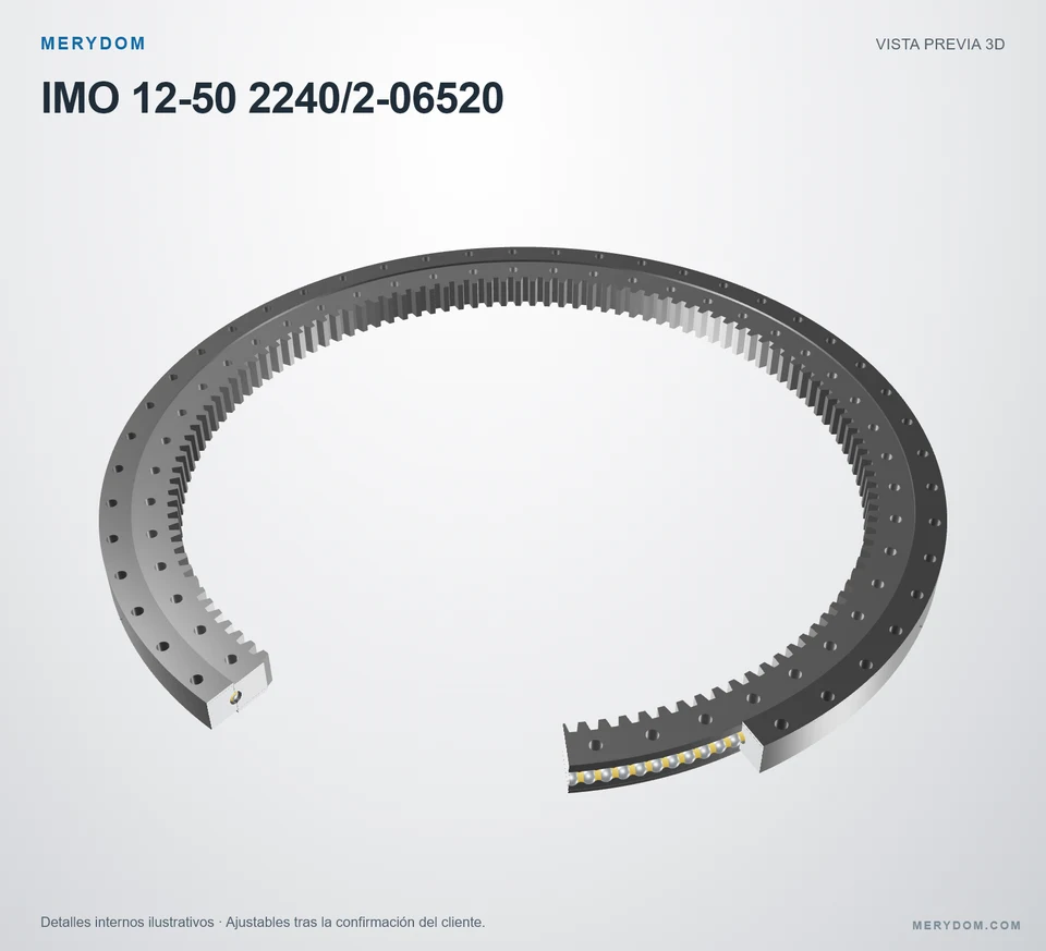 Vista previa del modelo 3D de la corona de giro de sustitución MERYDOM para IMO 12-50 2240/2-06520.