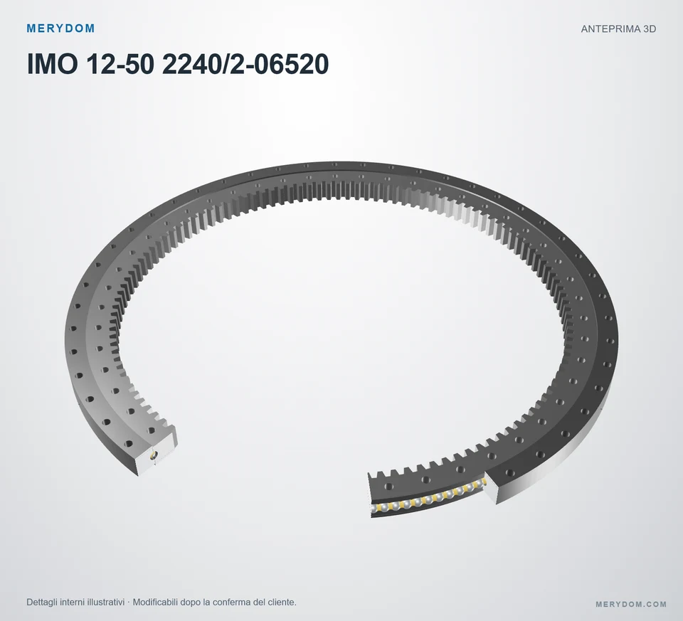 Anteprima del modello 3D del cuscinetto di rotazione sostitutivo MERYDOM per IMO 12-50 2240/2-06520.