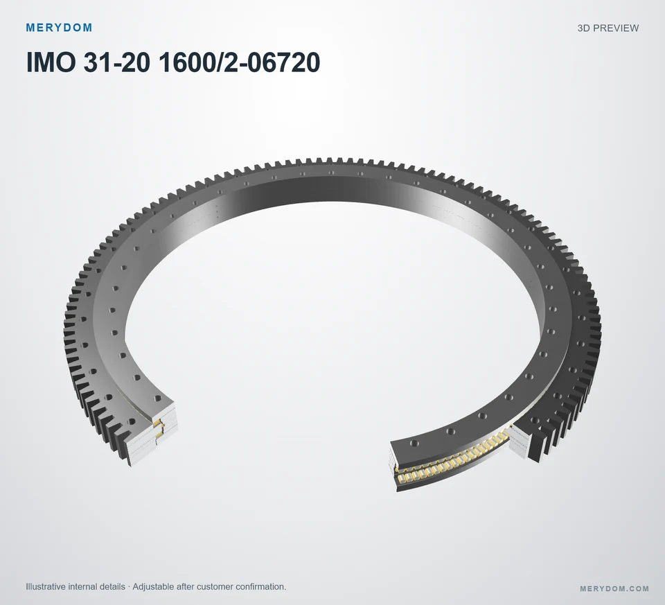 3D model preview of the MERYDOM replacement slewing bearing for IMO 31-20 1600/2-06720.