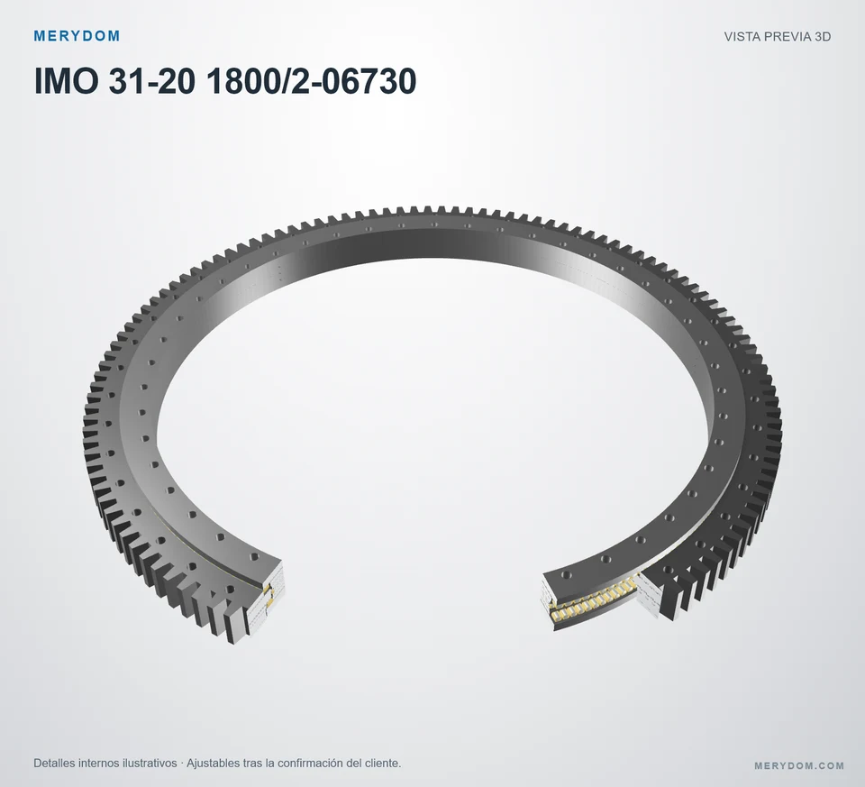 Vista previa del modelo 3D de la corona de giro de sustitución MERYDOM para IMO 31-20 1800/2-06730.