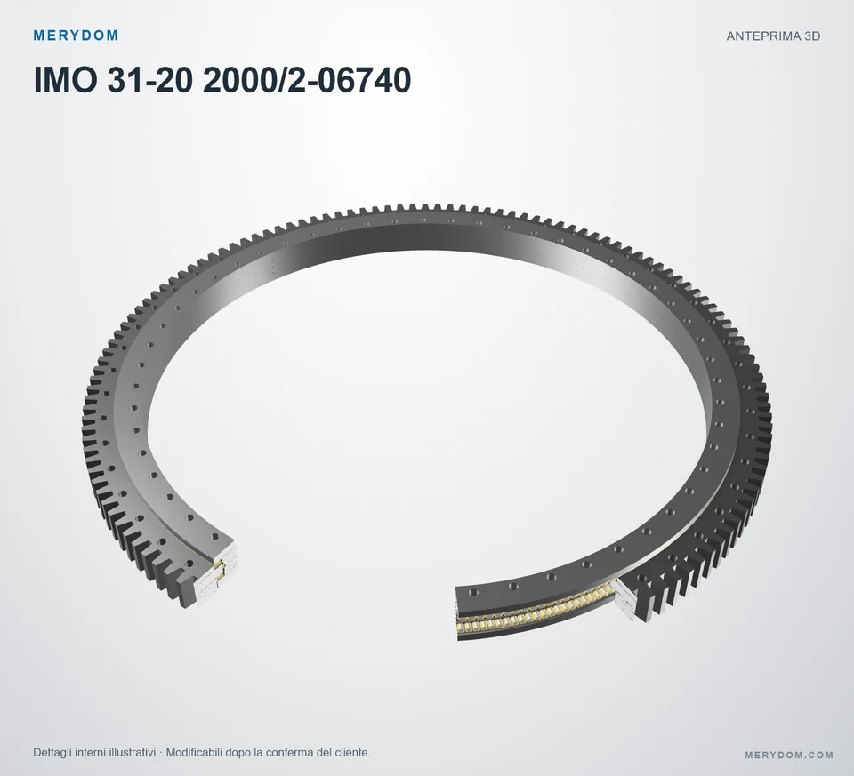 Anteprima del modello 3D del cuscinetto di rotazione sostitutivo MERYDOM per IMO 31-20 2000/2-06740.