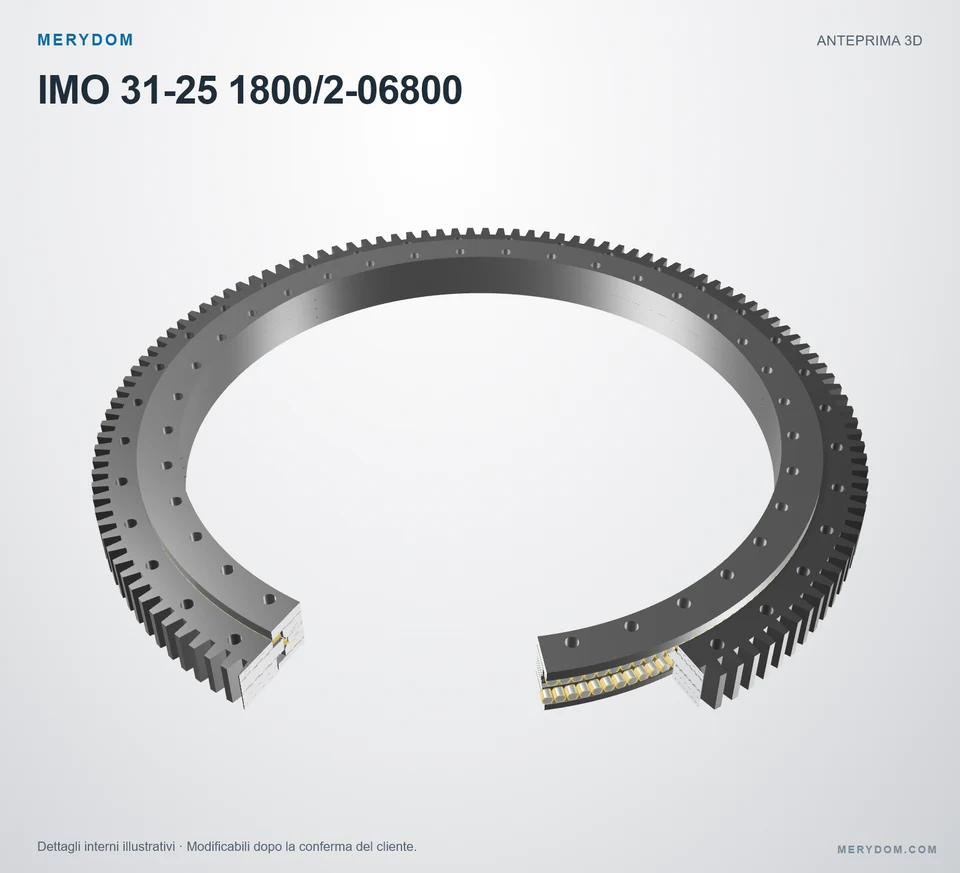 Anteprima del modello 3D del cuscinetto di rotazione sostitutivo MERYDOM per IMO 31-25 1800/2-06800.
