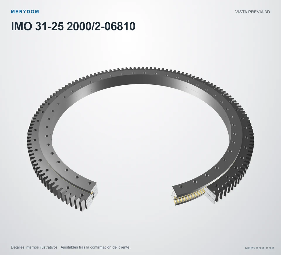 Vista previa del modelo 3D de la corona de giro de sustitución MERYDOM para IMO 31-25 2000/2-06810.