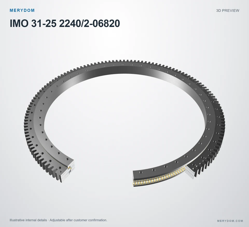 3D model preview of the MERYDOM replacement slewing bearing for IMO 31-25 2240/2-06820.
