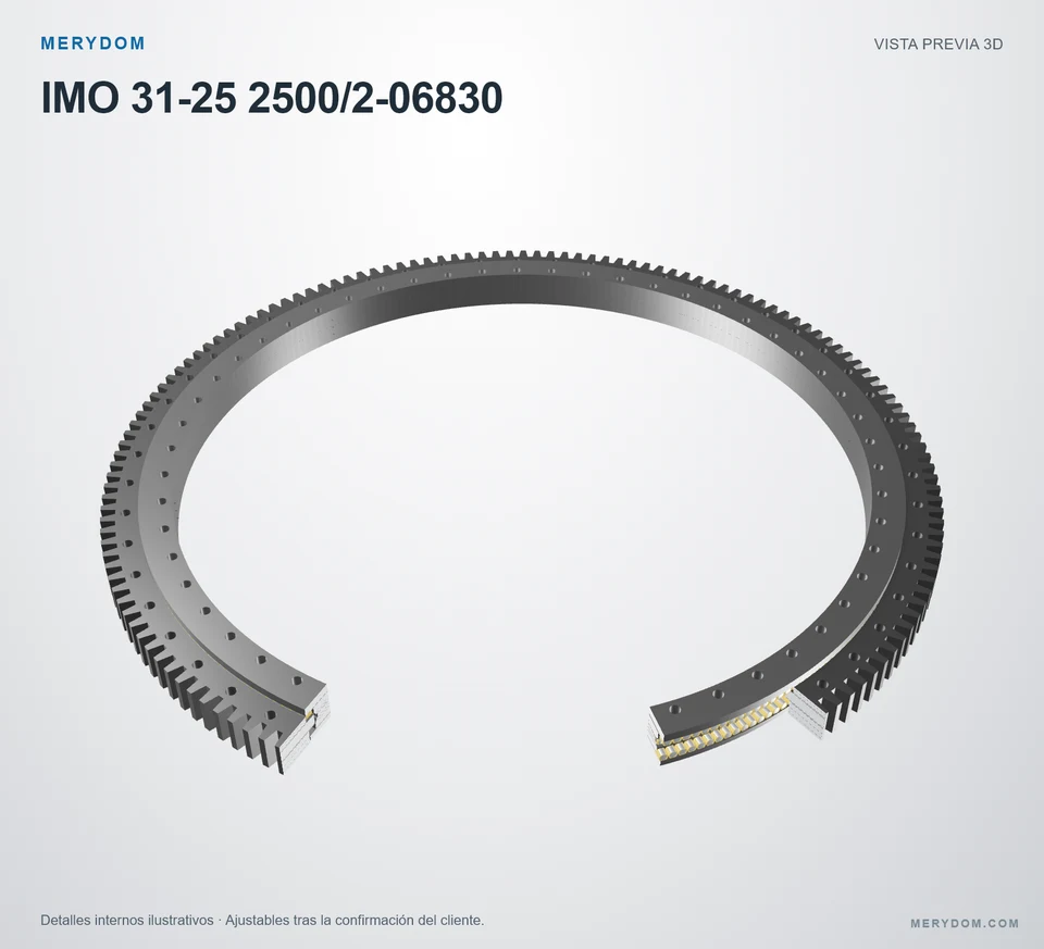 Vista previa del modelo 3D de la corona de giro de sustitución MERYDOM para IMO 31-25 2500/2-06830.
