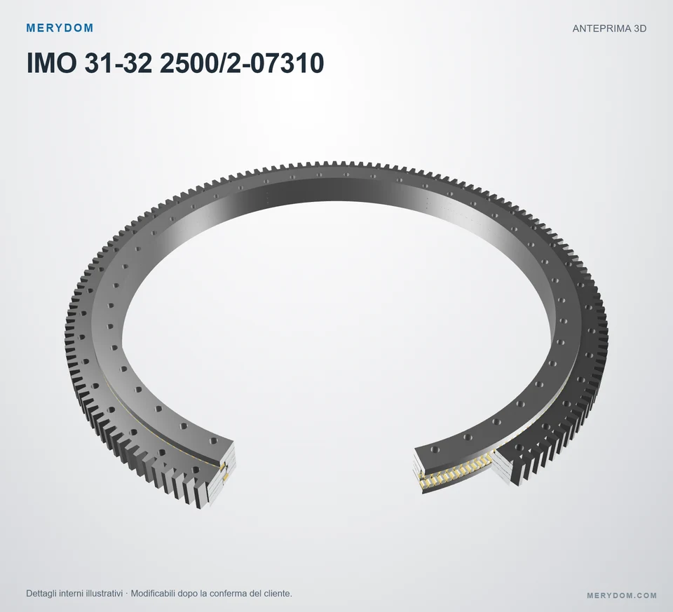 Anteprima del modello 3D del cuscinetto di rotazione sostitutivo MERYDOM per IMO 31-32 2500/2-07310.
