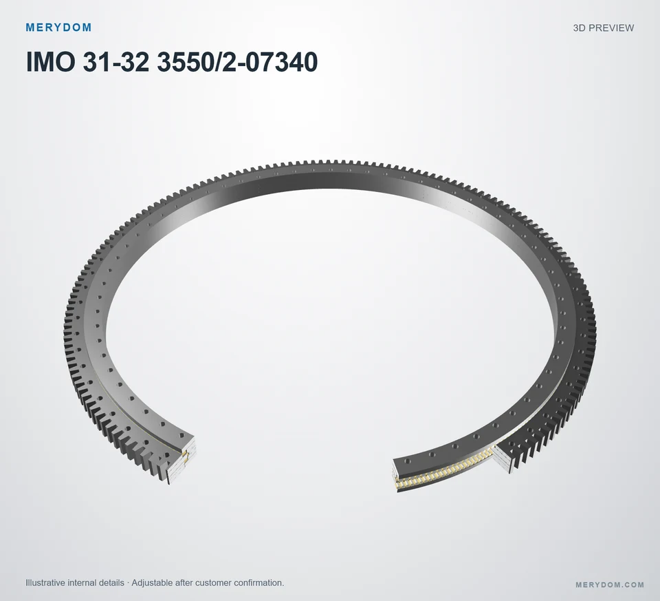 3D model preview of the MERYDOM replacement slewing bearing for IMO 31-32 3550/2-07340.