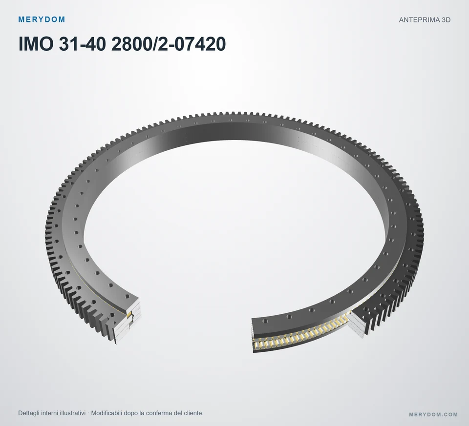 Anteprima del modello 3D del cuscinetto di rotazione sostitutivo MERYDOM per IMO 31-40 2800/2-07420.