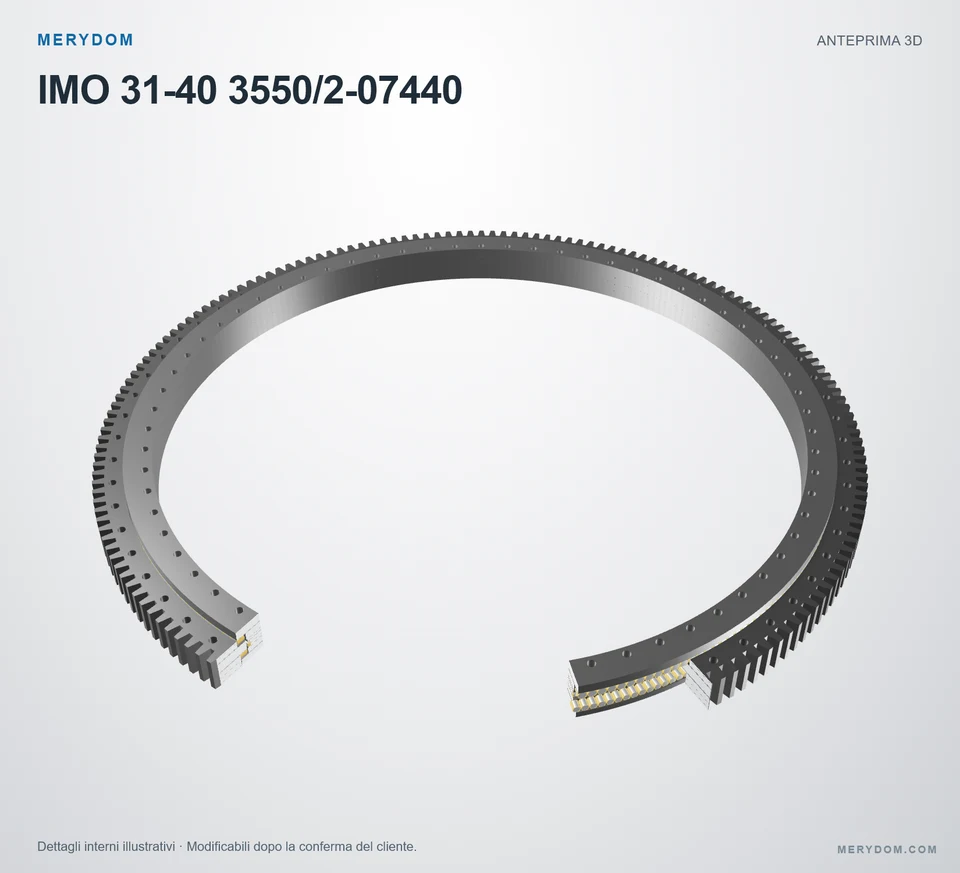 Anteprima del modello 3D del cuscinetto di rotazione sostitutivo MERYDOM per IMO 31-40 3550/2-07440.