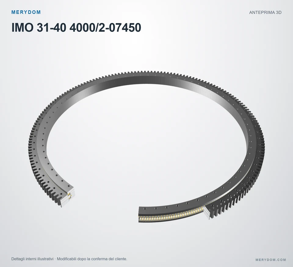 Anteprima del modello 3D del cuscinetto di rotazione sostitutivo MERYDOM per IMO 31-40 4000/2-07450.
