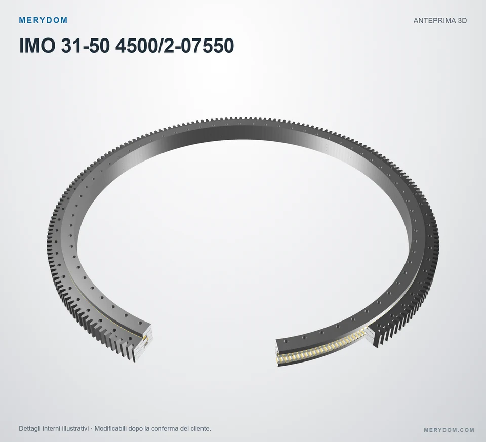 Anteprima del modello 3D del cuscinetto di rotazione sostitutivo MERYDOM per IMO 31-50 4500/2-07550.