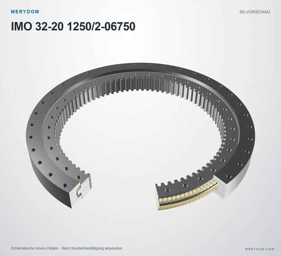 Vorschau des 3D-Modells des MERYDOM-Ersatzdrehkranzes für IMO 32-20 1250/2-06750.