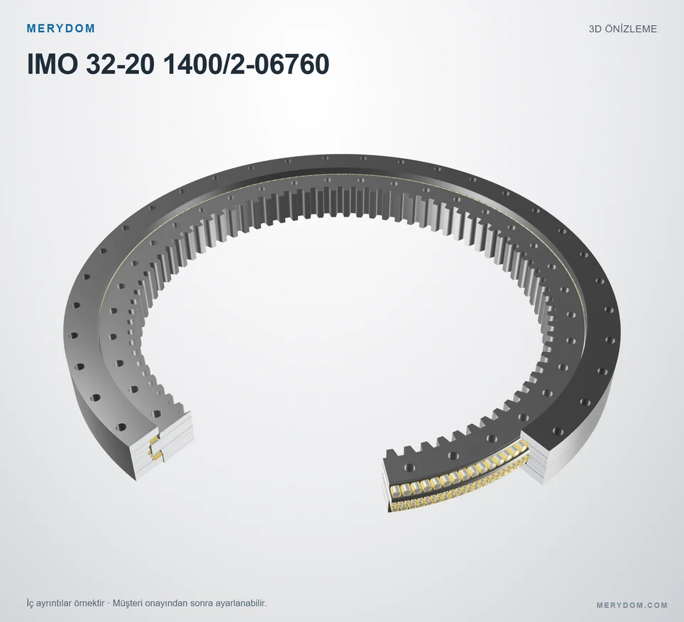 IMO 32-20 1400/2-06760 için MERYDOM muadil döner tabla rulmanının 3D model önizlemesi.