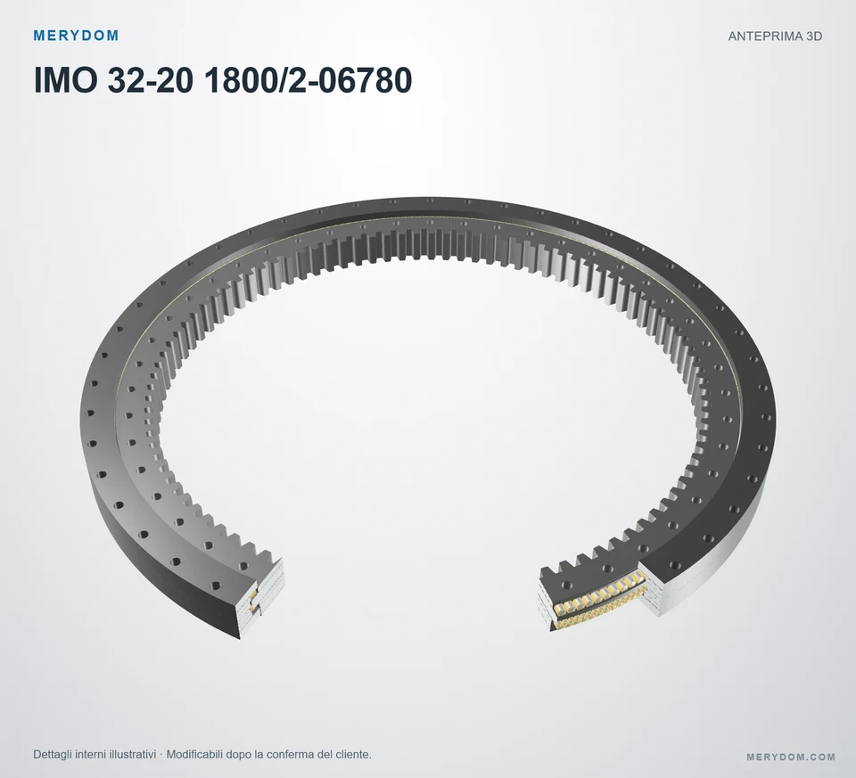 Anteprima del modello 3D del cuscinetto di rotazione sostitutivo MERYDOM per IMO 32-20 1800/2-06780.