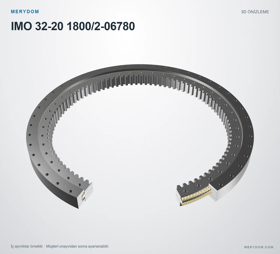 IMO 32-20 1800/2-06780 için MERYDOM muadil döner tabla rulmanının 3D model önizlemesi.