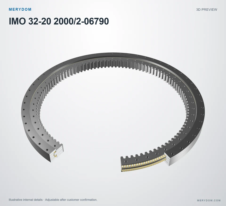 3D model preview of the MERYDOM replacement slewing bearing for IMO 32-20 2000/2-06790.