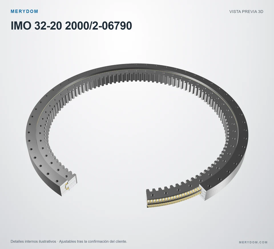 Vista previa del modelo 3D de la corona de giro de sustitución MERYDOM para IMO 32-20 2000/2-06790.