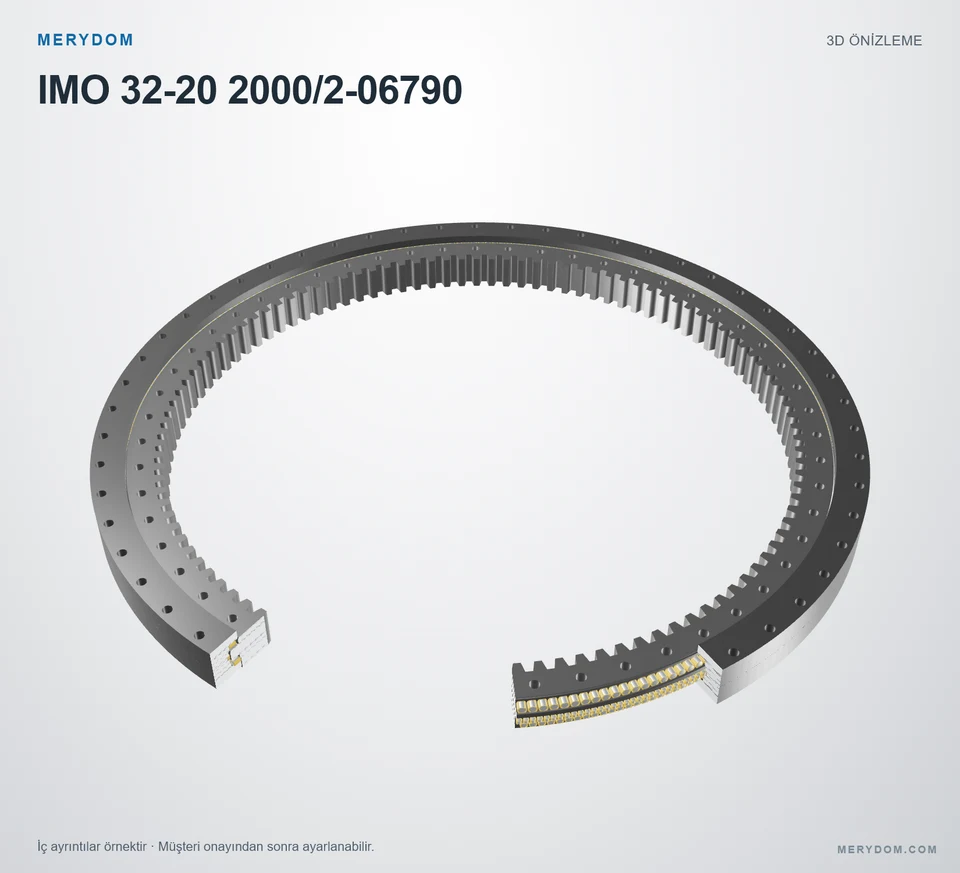 IMO 32-20 2000/2-06790 için MERYDOM muadil döner tabla rulmanının 3D model önizlemesi.